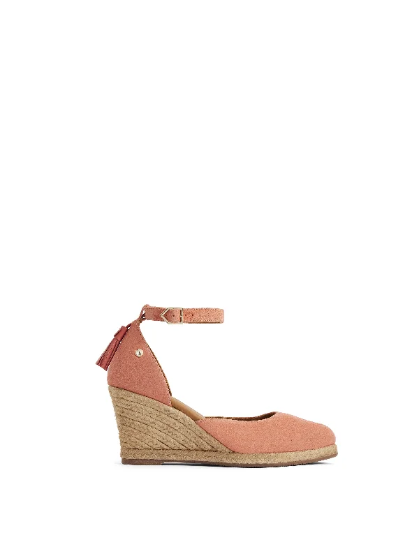 Monaco Wedge - Melon Suede