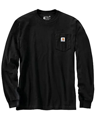 Carhartt 104896 Men's Loose Fit Heavyweight Long-Sleeve Pocket Antler Graphic T - X-Large Regular - Black