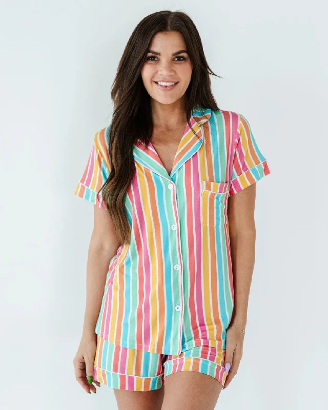 Rainbow Reef Women's Collar Shirt & Shorts Set