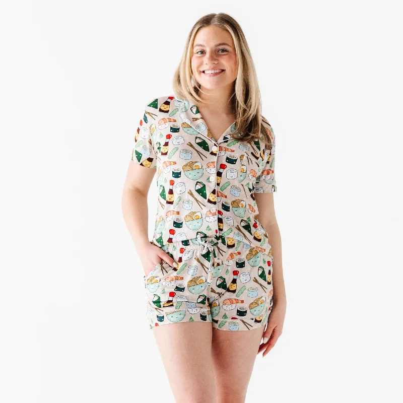 On a Seafood Diet Women's Collar Shirt & Shorts Set