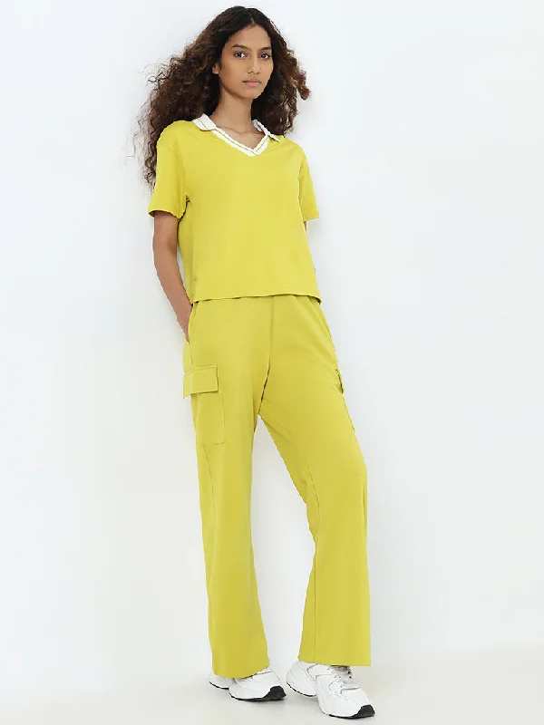 Studiofit Lime Cargo-Style High-Rise Track Pants