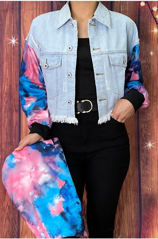 Happy Size- Jean jacket / tie dye