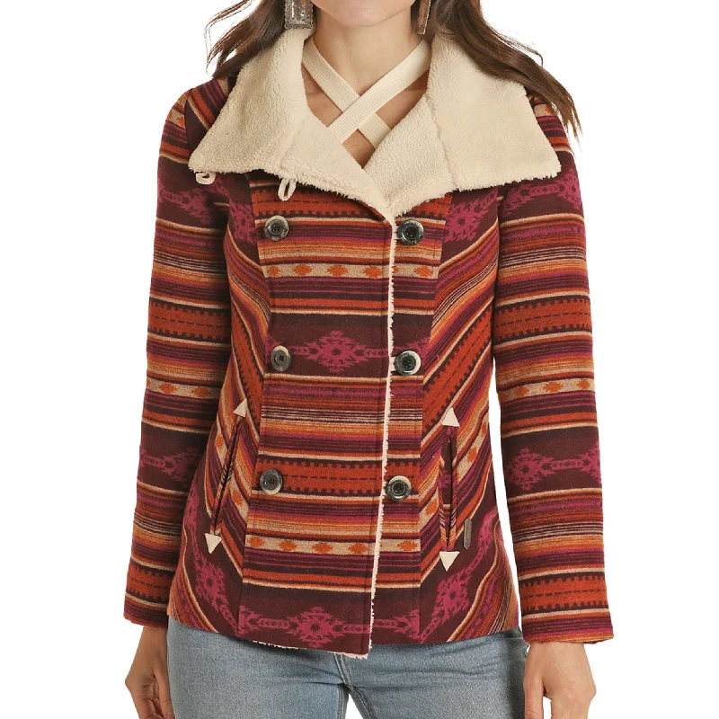 Powder River Ladies Serape Stripe Wool Coat