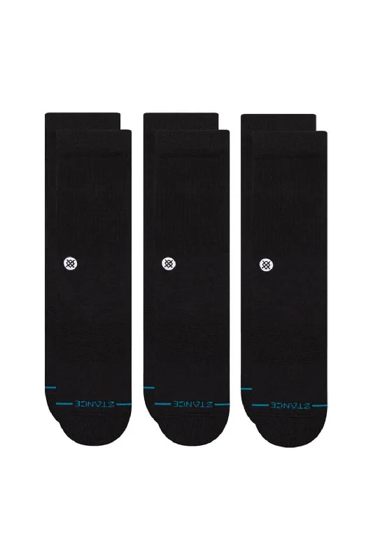 Stance 3 Pack Icon Crew Socks for Men in Black | M556D18ICP-BLK