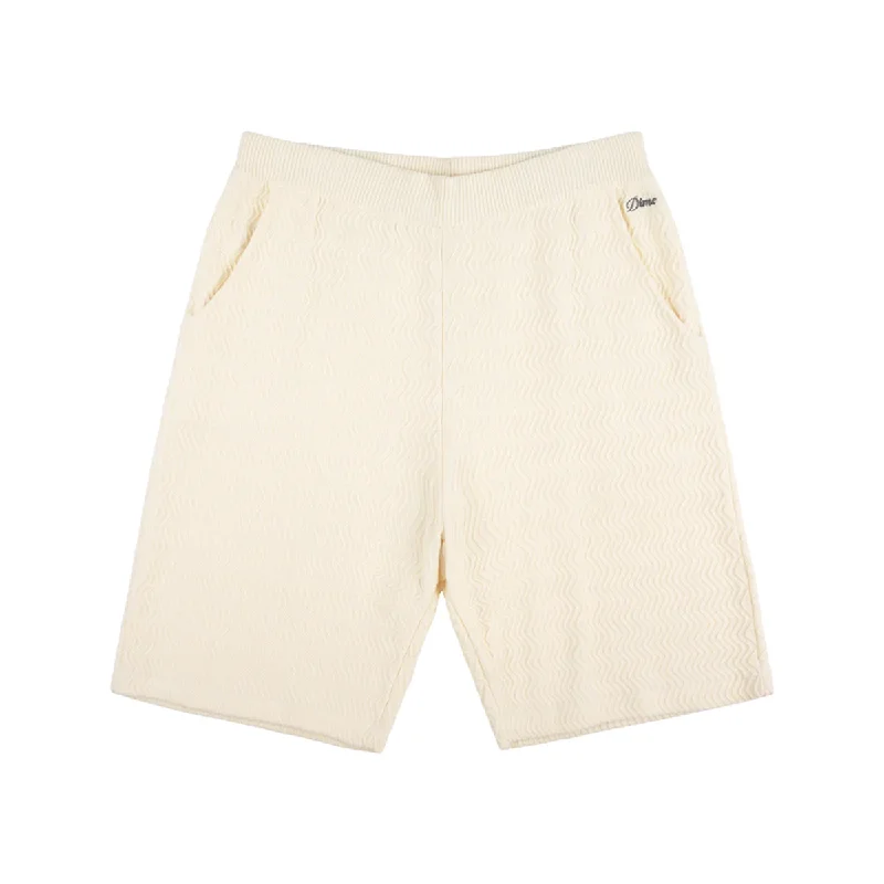 Dime Wave Cable Knit Shorts - Cream