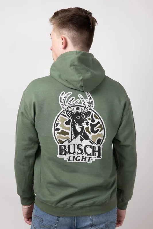 Brew City Busch Camo Can Deer Graphic Sweatshirt for Men in Green | 18456-302-GREEN