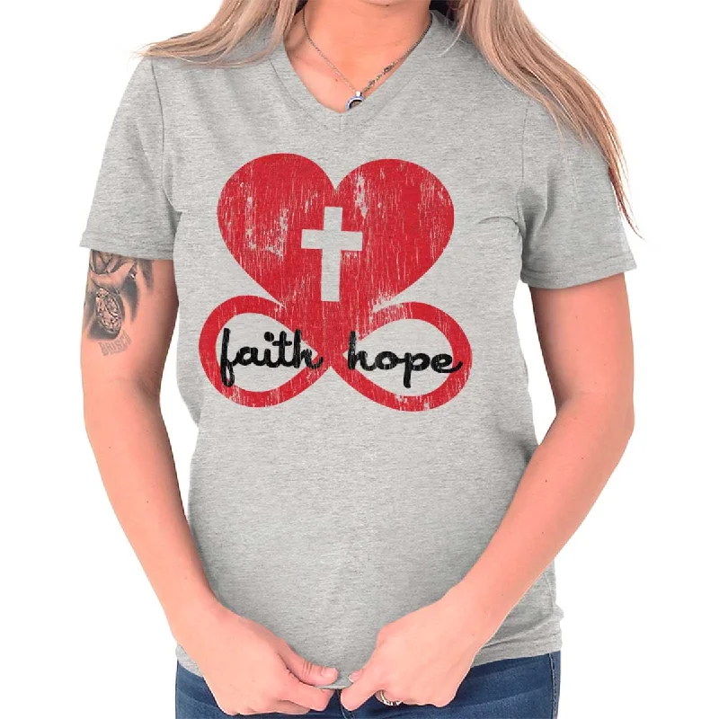 Love Faith Hope V-Neck T-Shirt