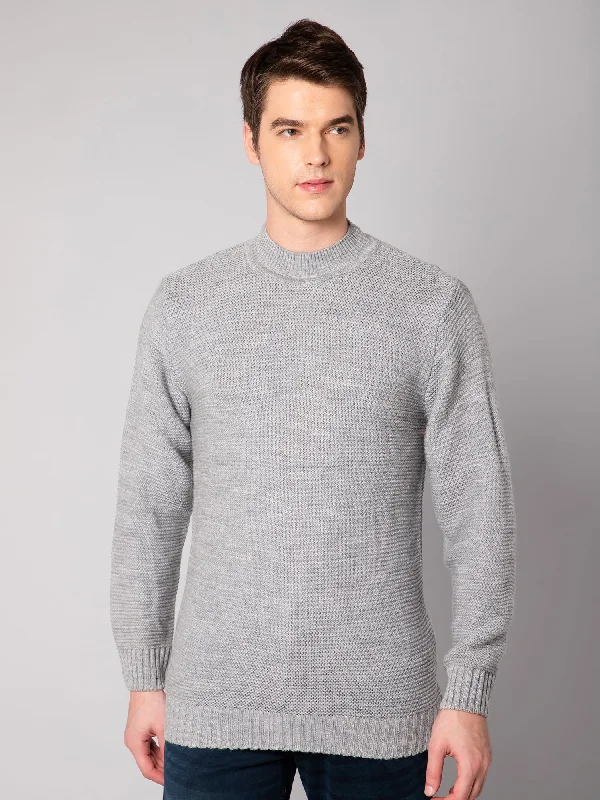 Mens Grey Melange Sweater