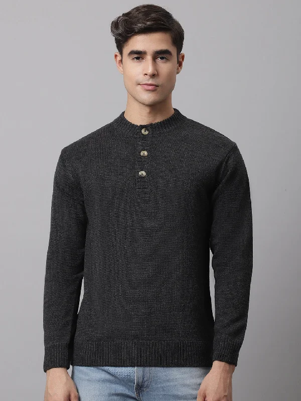 Men Anthra Melange Sweater