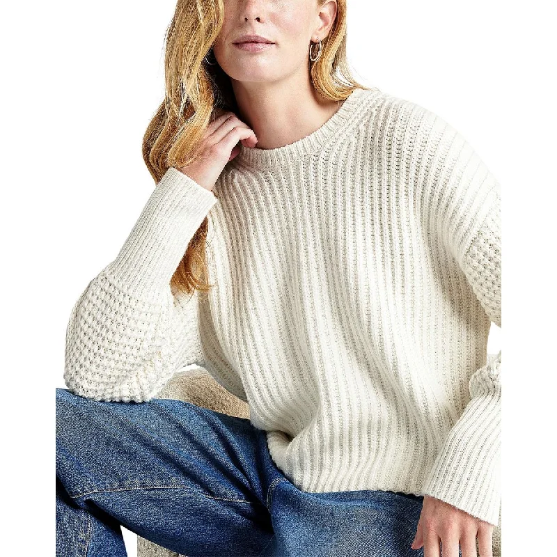 Sarah Womens Wool Blend Ribbed Knit Pullover Sweater