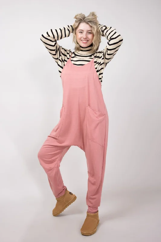 Moa Moa Outer Pocket Onesie for Women in Dark Blush | MDB952-FPI-DKBLUSH