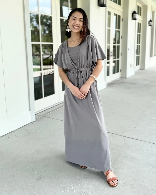 GIANNA swim cover-up dress in Circular Grey