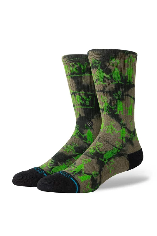 Stance Down in Whoville Crew Socks for Men in Green/Black | A556D24DOW