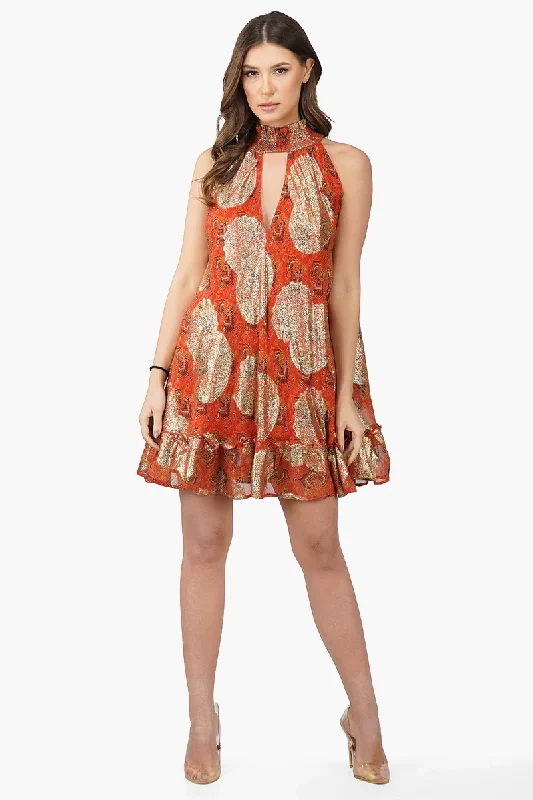 Omnia High Neck Short Dress