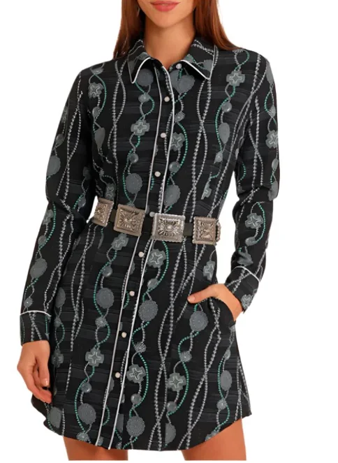 Panhandle Slim Women's Long Sleeve Concho Print Dress