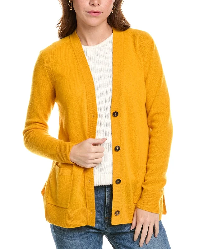 Lafayette 148 New York Loose Knit Button Front Cashmere Cardigan