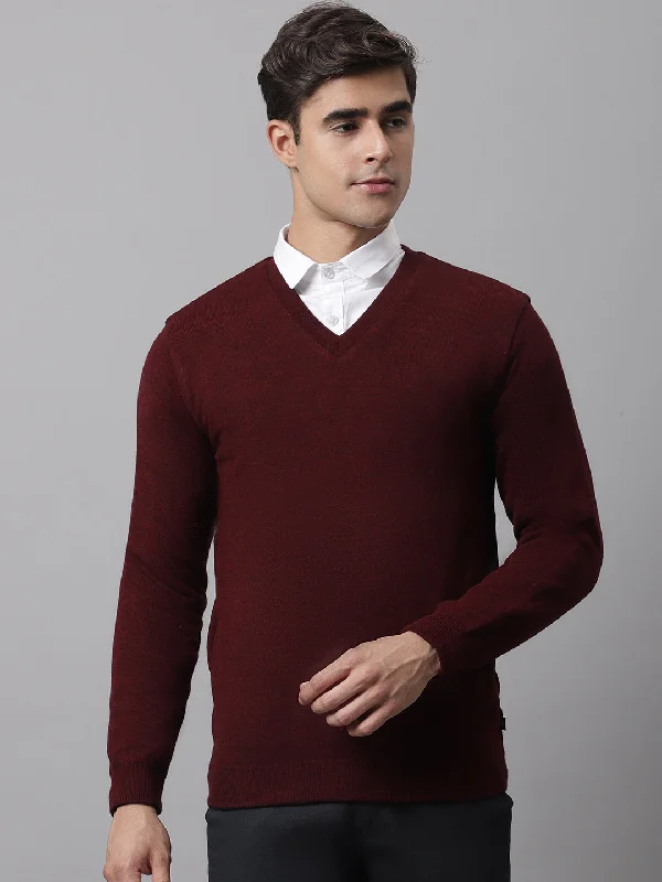 Men Maroon Sweater