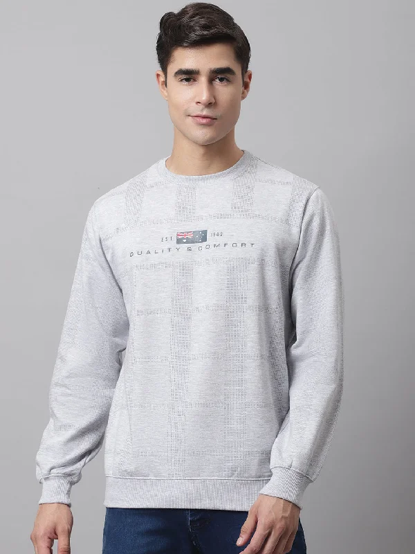 Men Grey Melange Sweatshirt