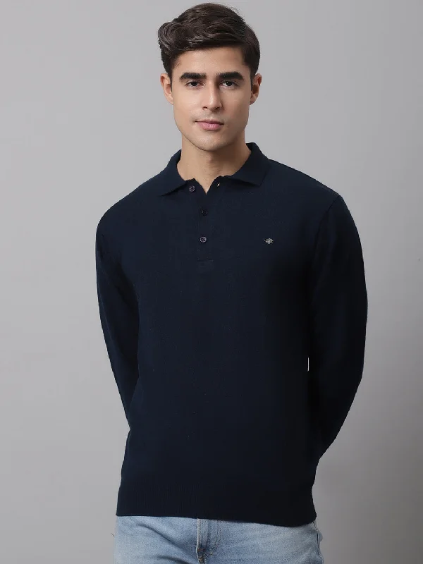 Men Navy Sweater