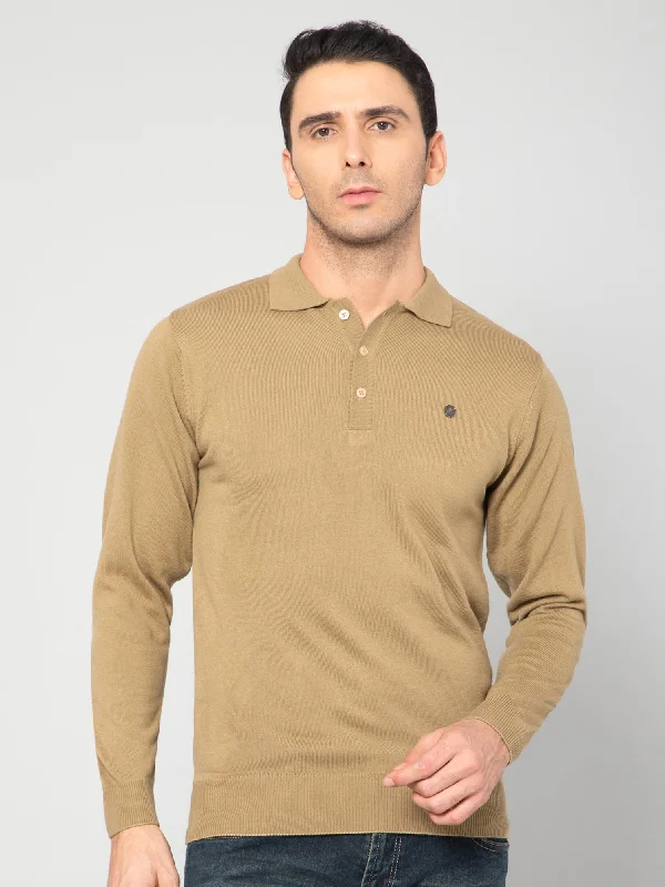 Men Khaki Sweater