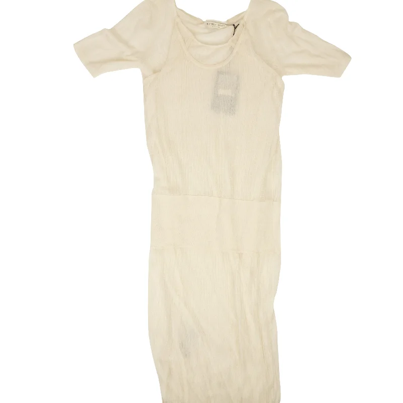 BOTTEGA VENETA White Double Layer Sweater Dress