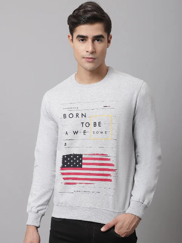 Men Grey Melange Sweatshirt