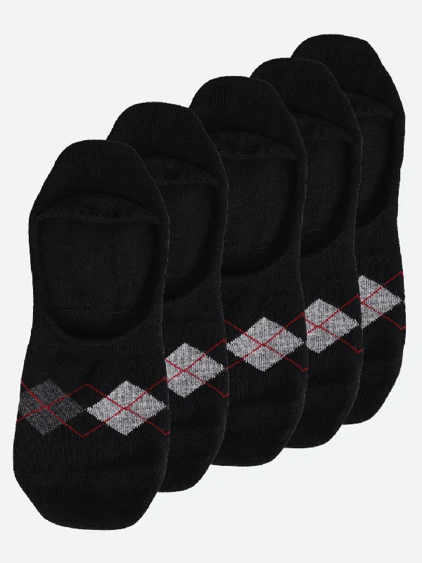 Men Set of 5 Foot Length Black Socks