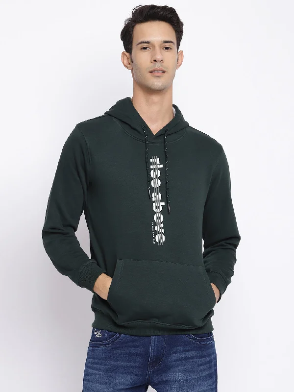 Men Bottle Green Sweatshirt