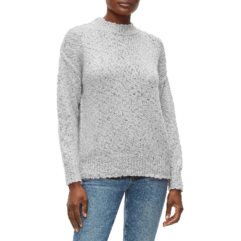 Womens Heathered Pullover Crewneck Sweater