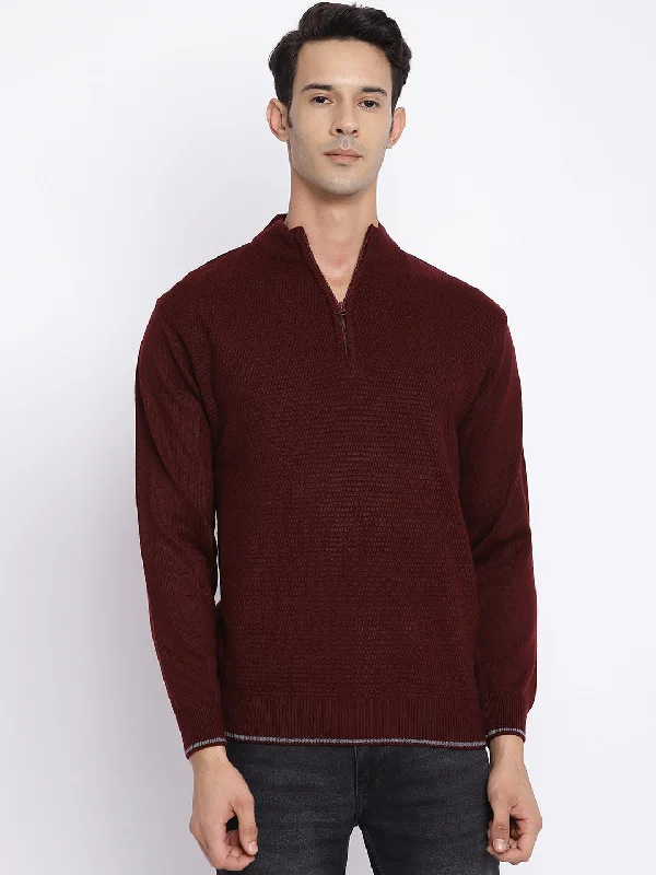 Men Maroon Sweater