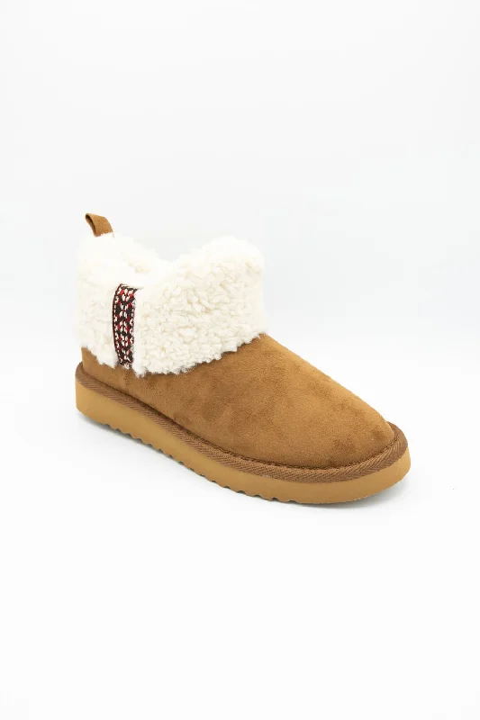 Soda Kolton Cozy Booties for Women in Tan | KOLTON-S TAN