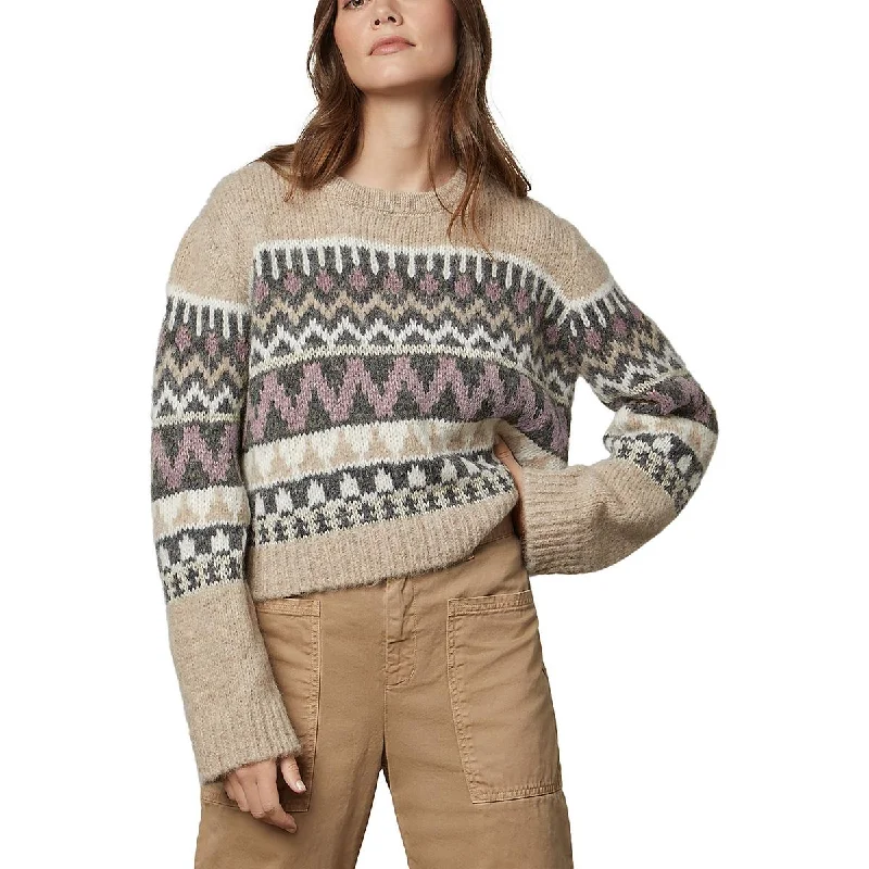 Womens Knit Printed Pullover Sweater