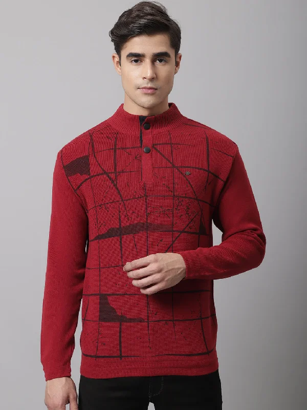 Men Maroon Sweater