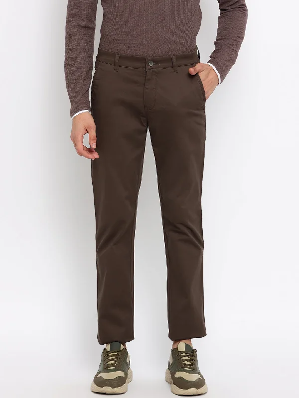 Men's Casual Flat front Military Green  Trousers