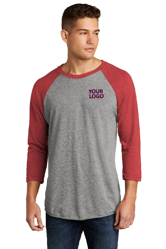 Next Level 3/4-Sleeve Custom Raglan Tee's, Vintage Red/ Pure Heather