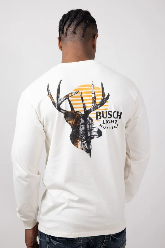 Brew City Buck Hunting Camo Long Sleeve T-Shirt for Men in Cream | 16868-112A-CREAM