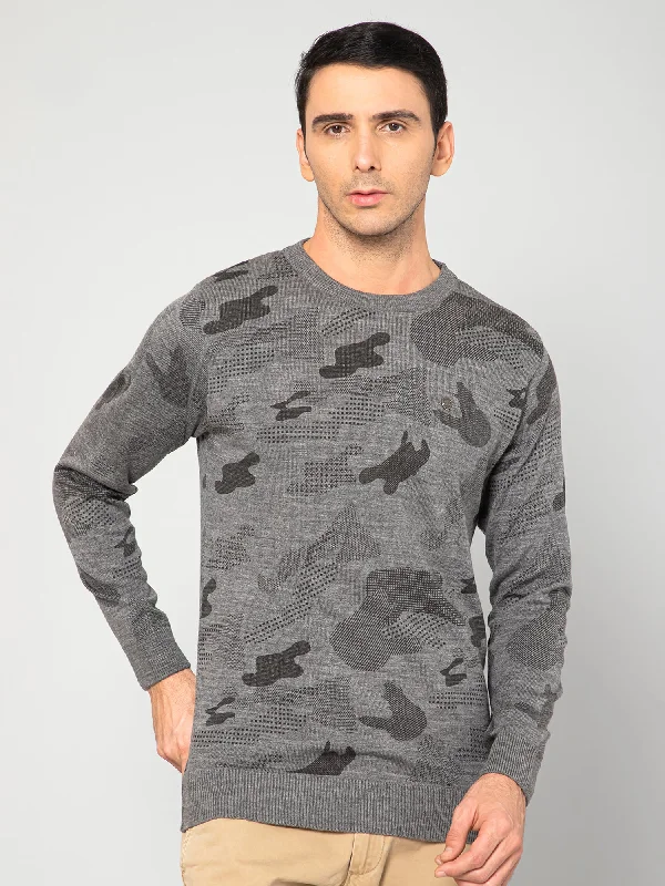 Men Anthra Melange Sweater