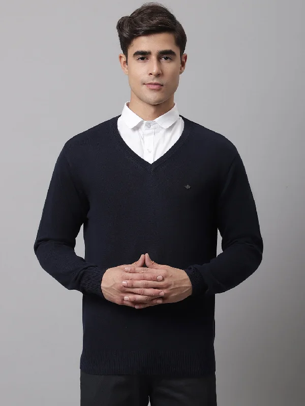 Men Navy Sweater