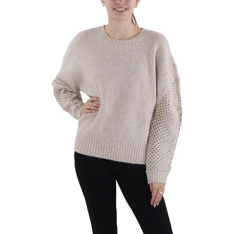 Womens Wool Blend Mix Stitch Pullover Sweater