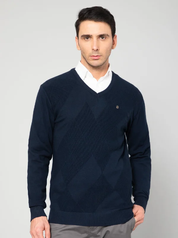 Men Navy Sweater