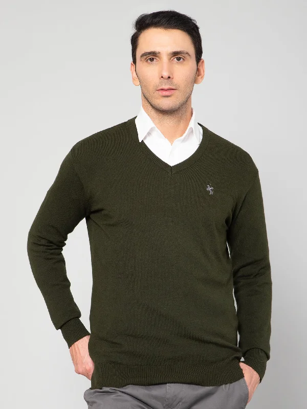 Men Olive Sweater