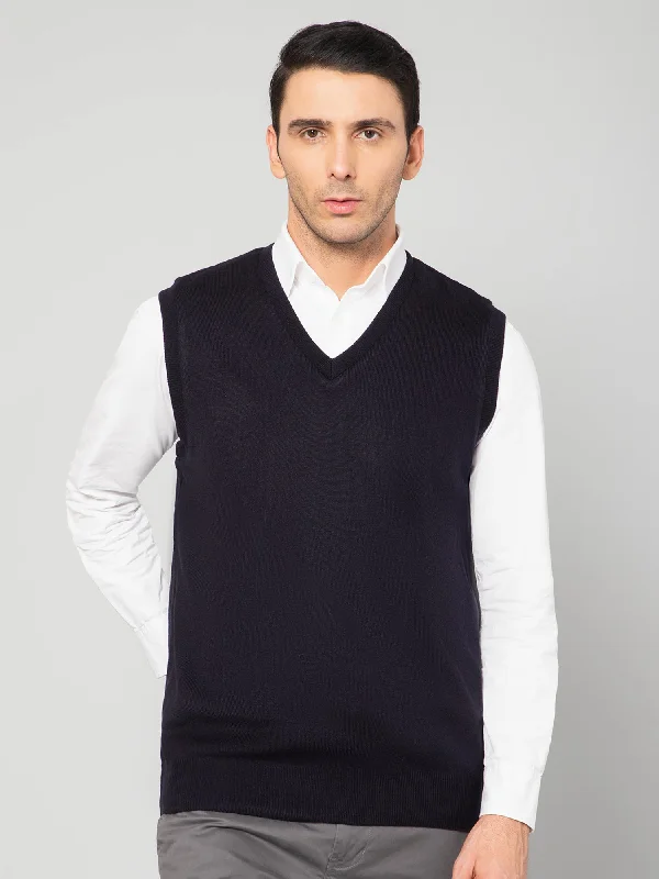 Men Navy Sweater