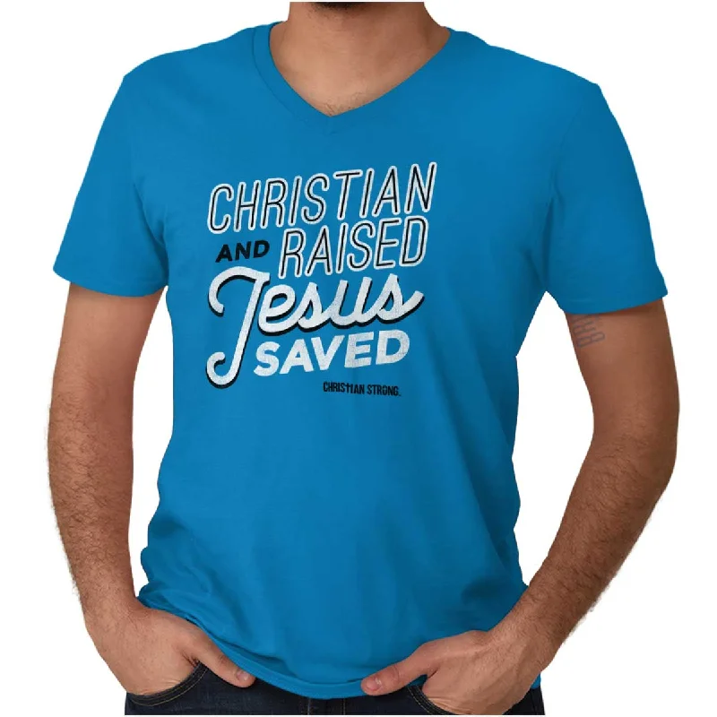 Jesus Saved Me V-Neck T Shirt