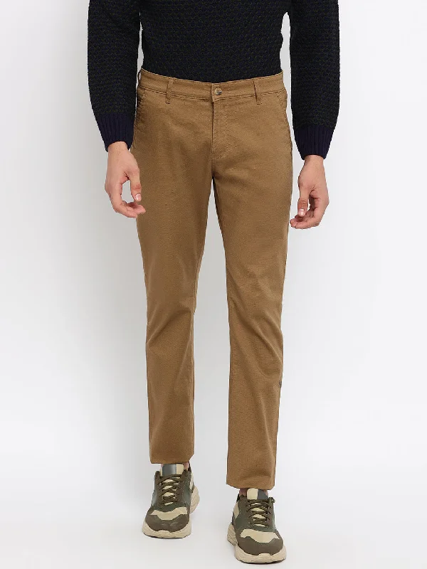 Men's Casual Flat front Khaki  Trousers