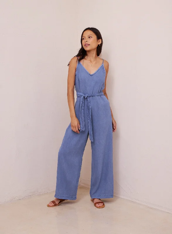 Smocked Back Tencel Cami Jumpsuit