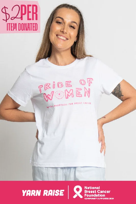 Tribe Of Women Type White Cotton Crew Neck Women’s T-Shirt