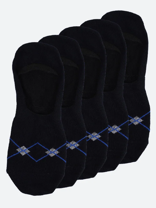 Men Set of 5 Foot Length Navy Socks