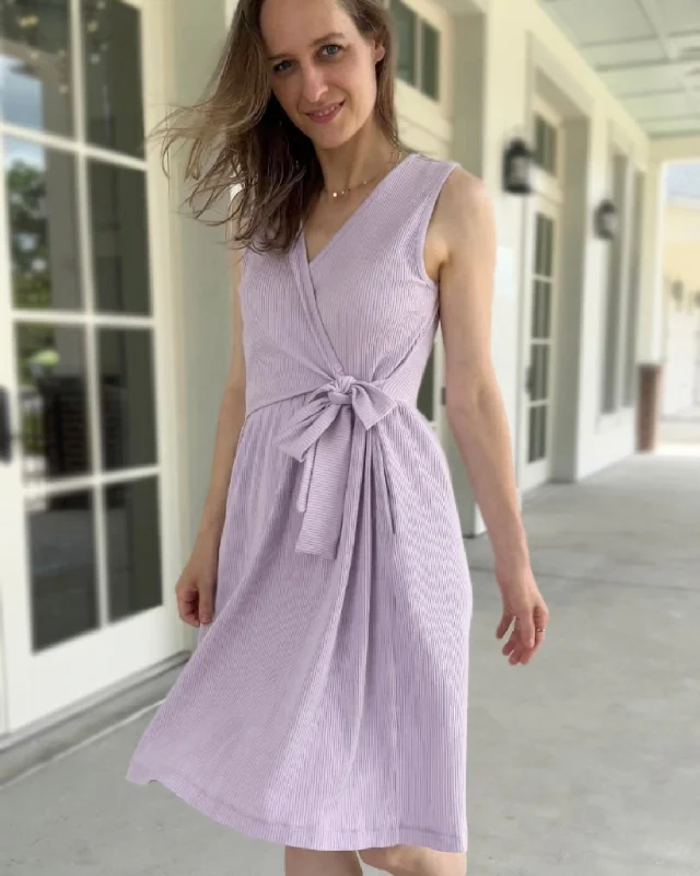 MILAN rib knit dress in Lavender