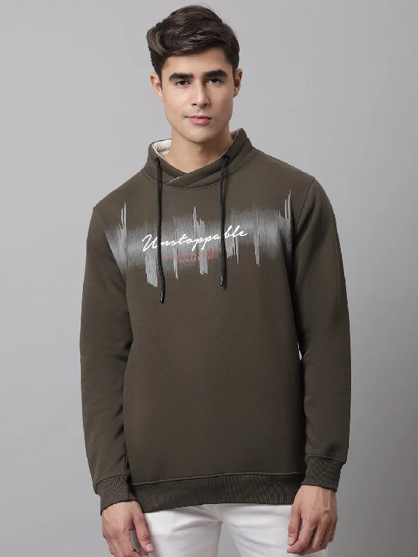 Men Olive Sweatshirt