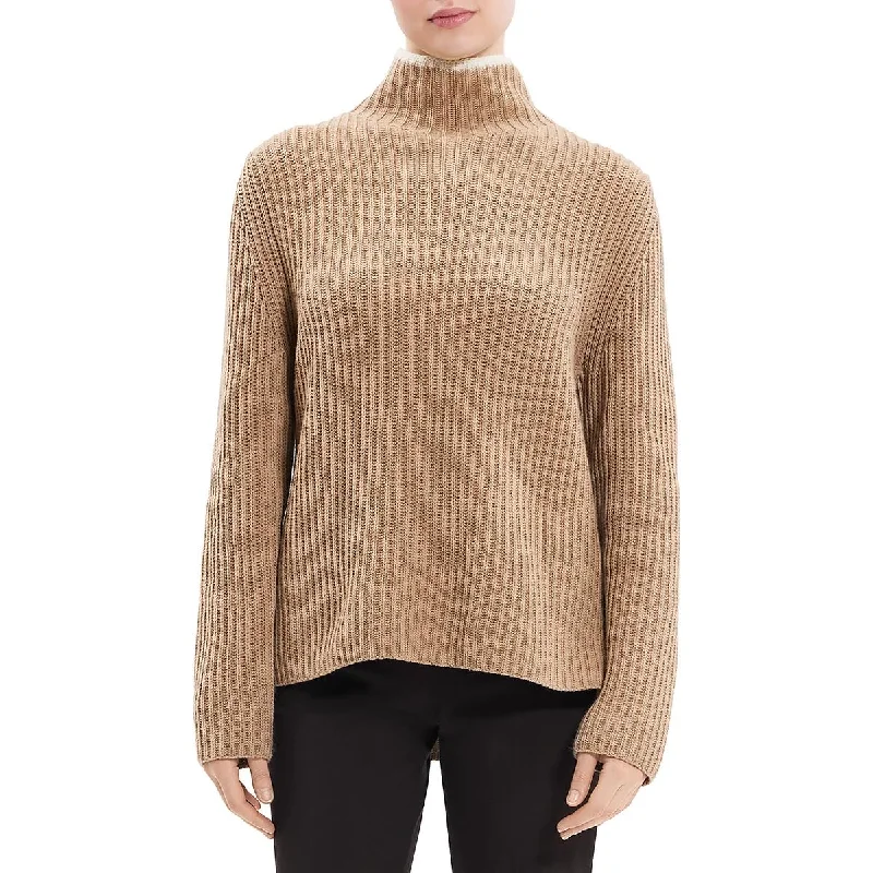 Womens Cashmere Blend Turtle Neck Pullover Sweater